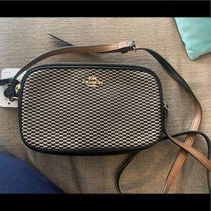NWT Coach black & tan crossbody purse